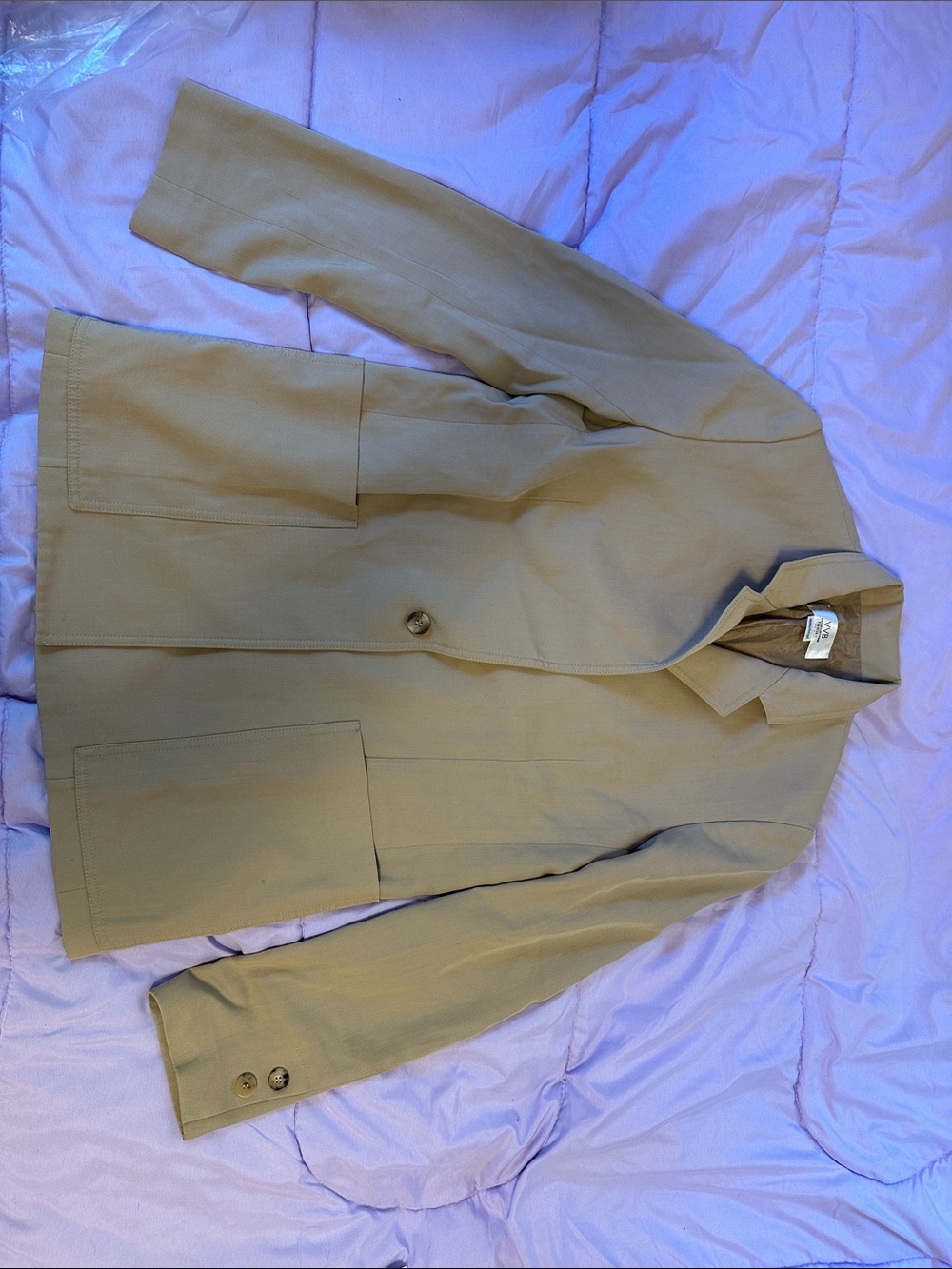 Victoria Beckham Tan Single-Button Blazer